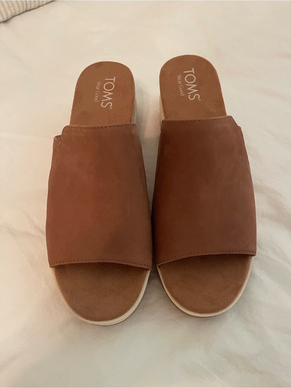 TOMS Tan Brown Slide Mules